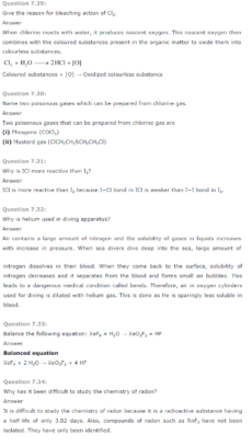 NCERT Solutions for Class 12 Chemistry Chapter 7 The p Block Elements