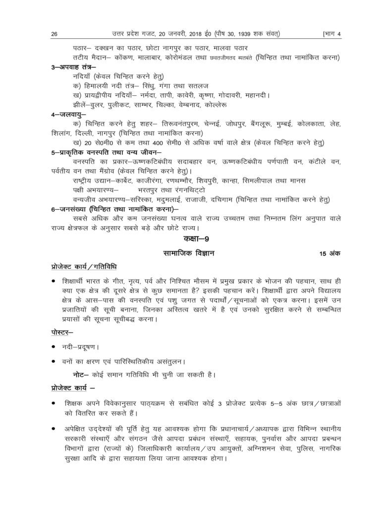 UP Board Syllabus For Class 9 2018-19 Uttar Pradesh Board Syllabus 2018 9 PDF Download