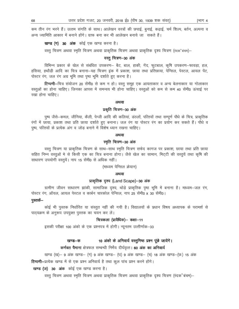 UP Board Syllabus For Class 11 2018-19 Uttar Pradesh Board Syllabus 2018 11 Arts, Science, Commerce PDF Download
