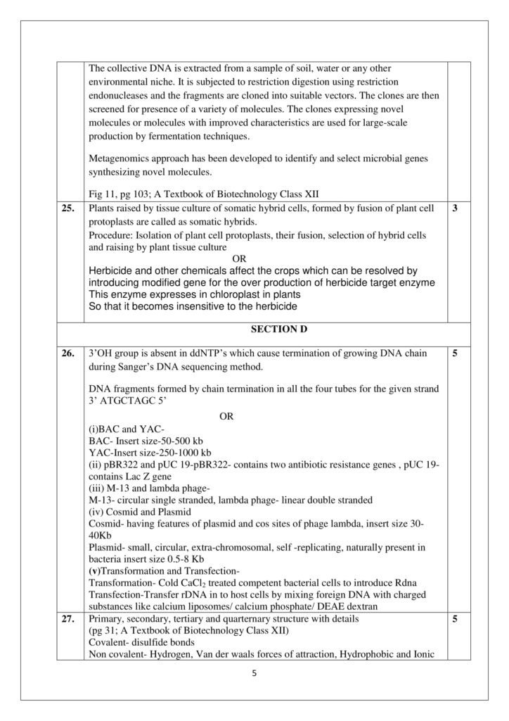 exam class paper x CBSE Sample Papers 12 Solved Class Biotechnology