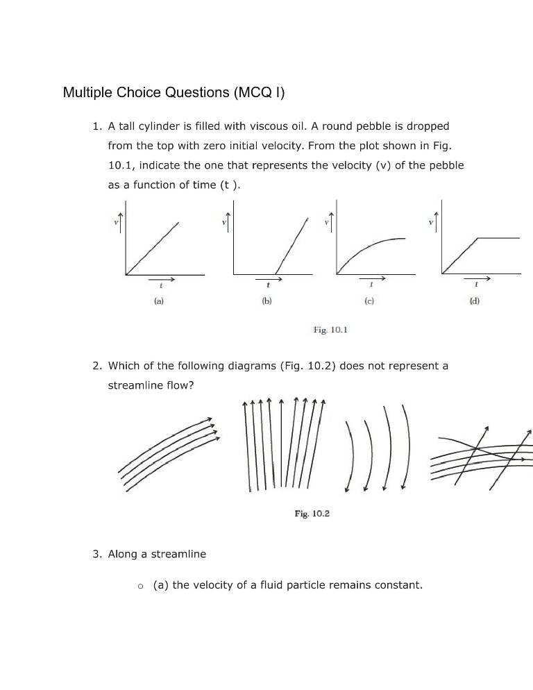 Important Questions For Class 11 Physics Ch 10 Mechanical Properties Of Fluids