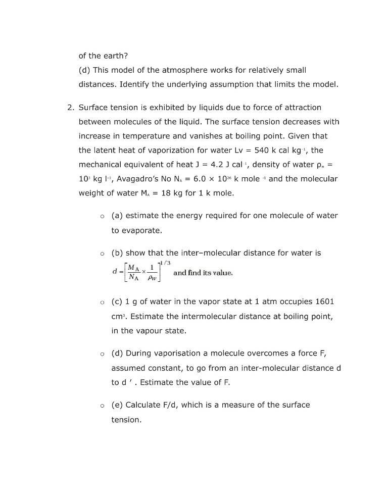 Important Questions For Class 11 Physics Ch 10 Mechanical Properties Of Fluids