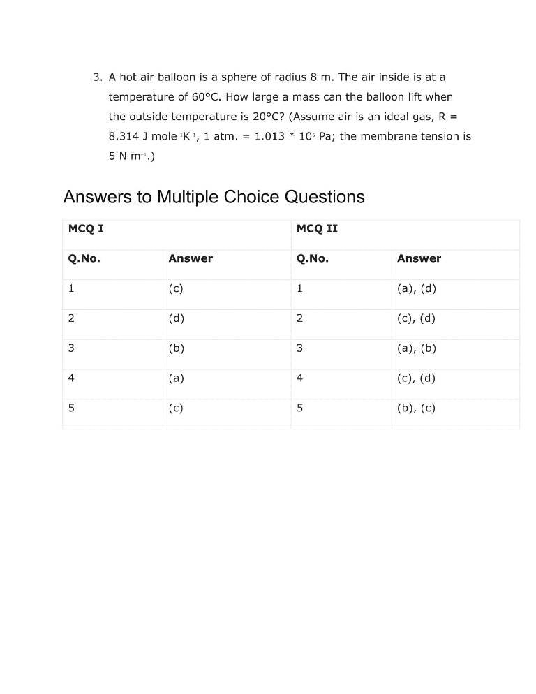 Important Questions For Class 11 Physics Ch 10 Mechanical Properties Of Fluids