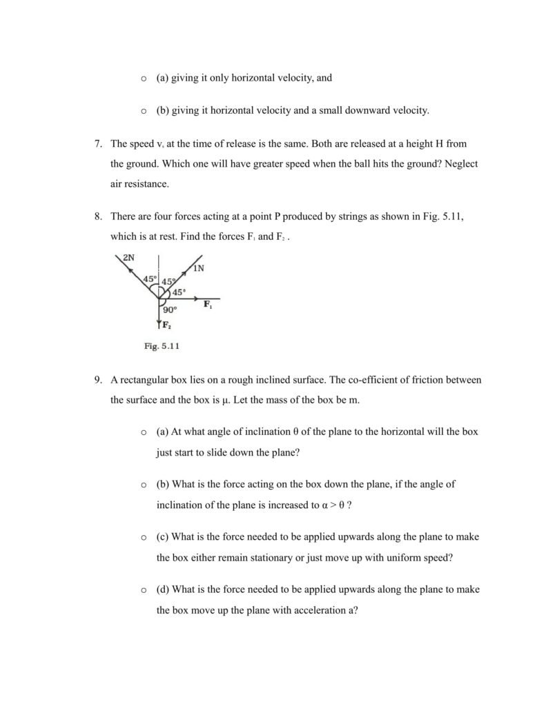 Important Questions For Class 11 Physics Ch 4 Motion in a plane