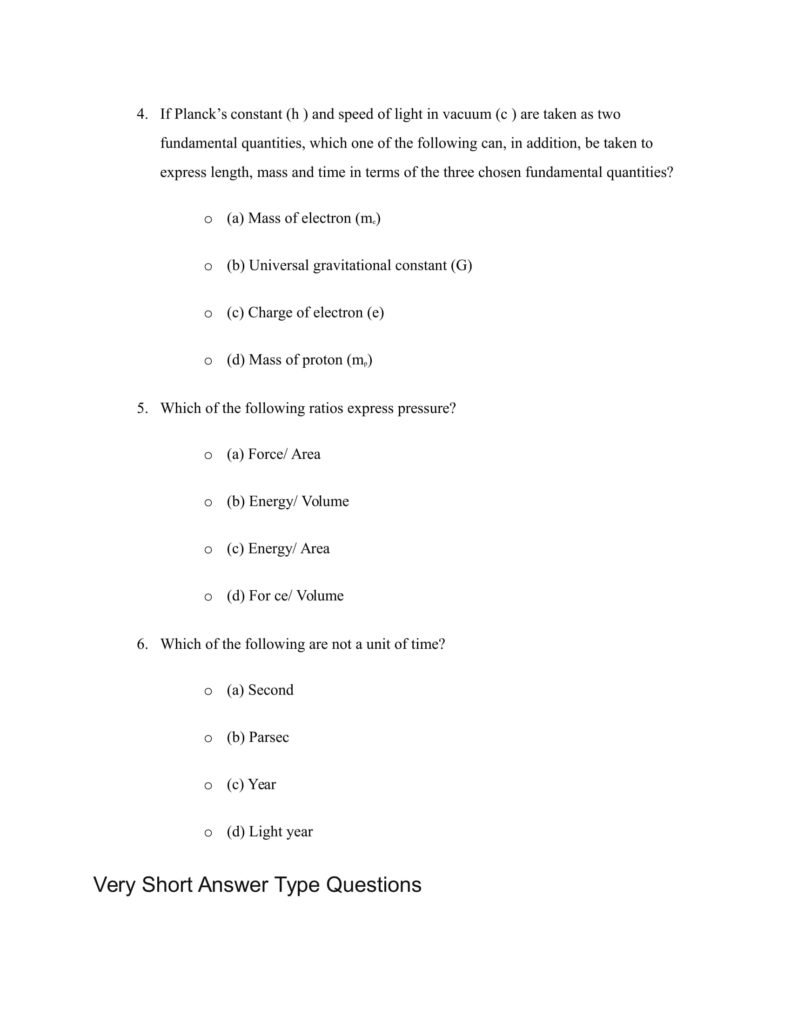 Important Questions For Class 11 Physics Chapter 1 Physical World
