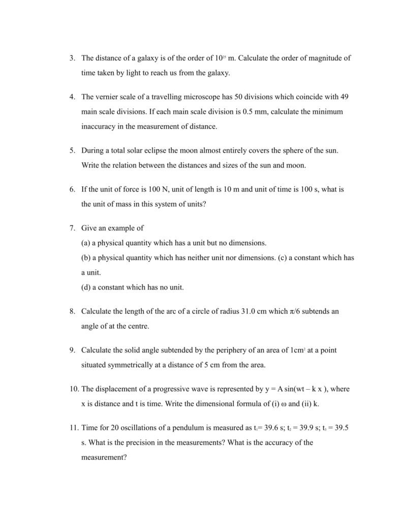 Important Questions For Class 11 Physics Chapter 1 Physical World