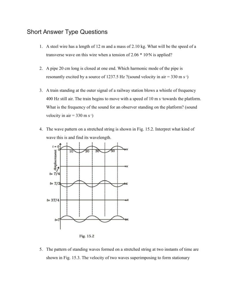 Important Questions For Class 11 Physics Chapter 15 Waves