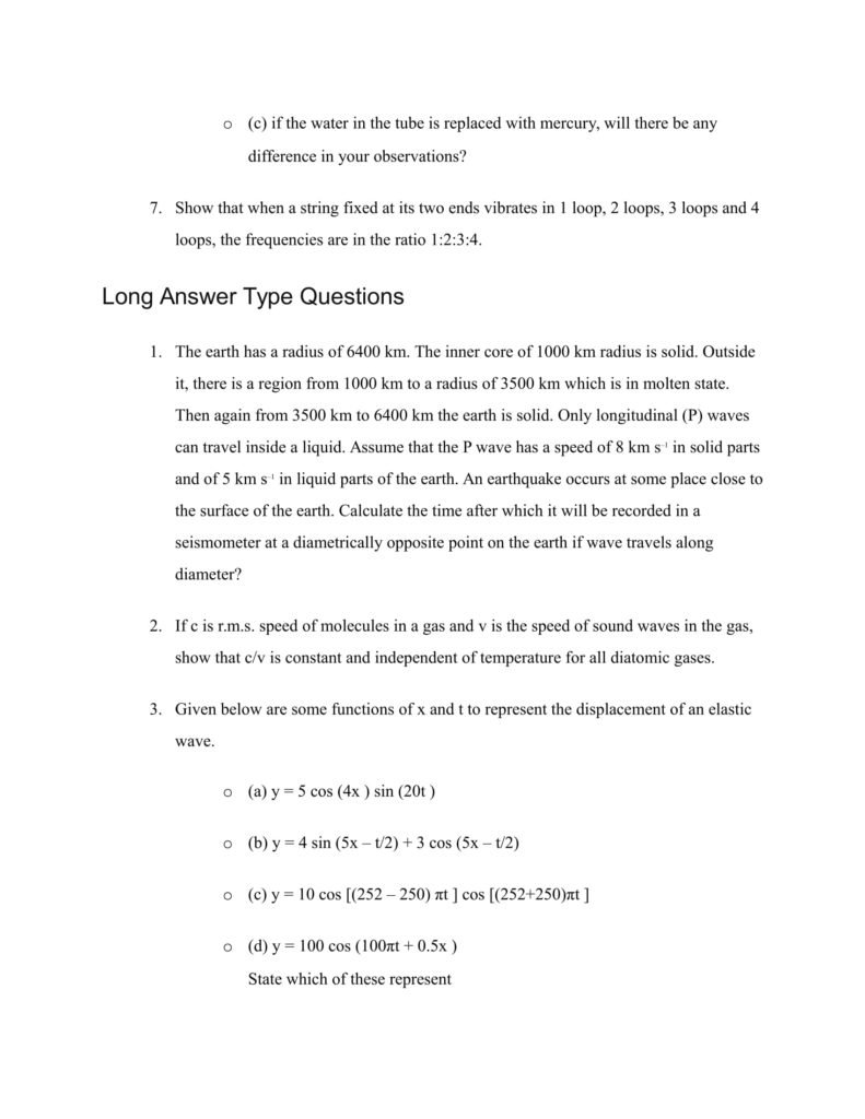 Important Questions For Class 11 Physics Chapter 15 Waves