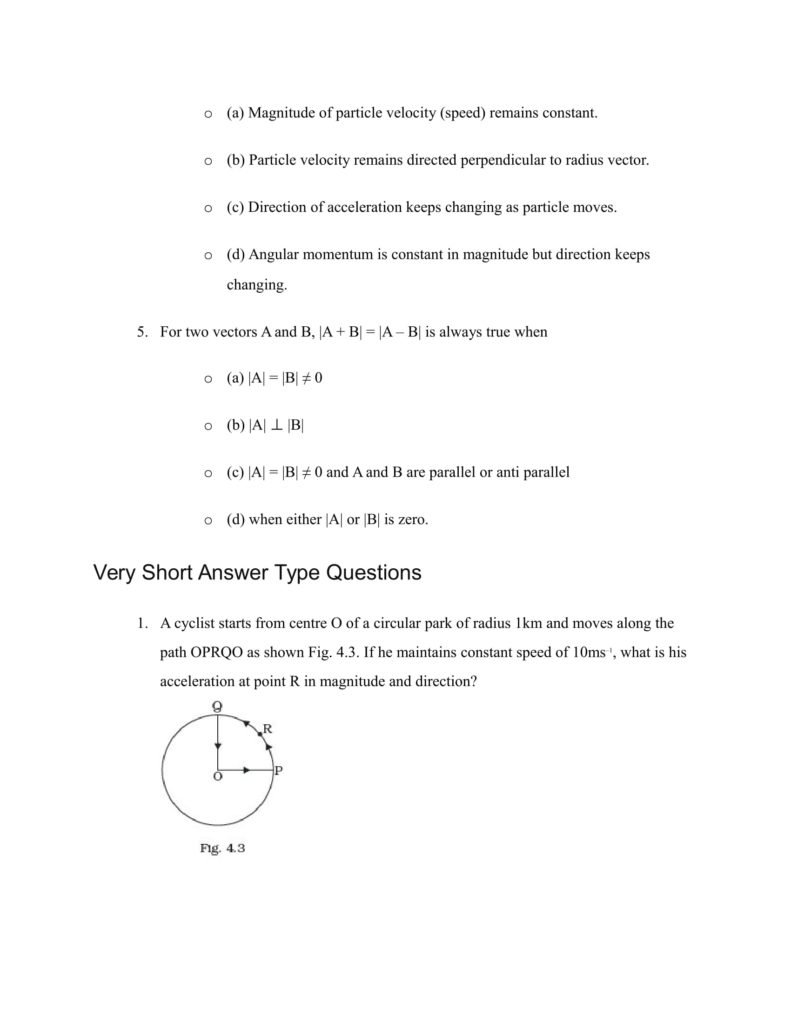 Important Questions For Class 11 Physics Chapter 3 Motion in a Straight Line