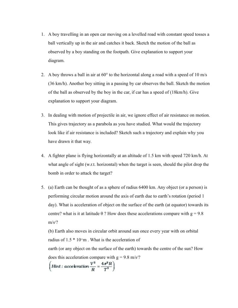 Important Questions For Class 11 Physics Chapter 3 Motion in a Straight Line