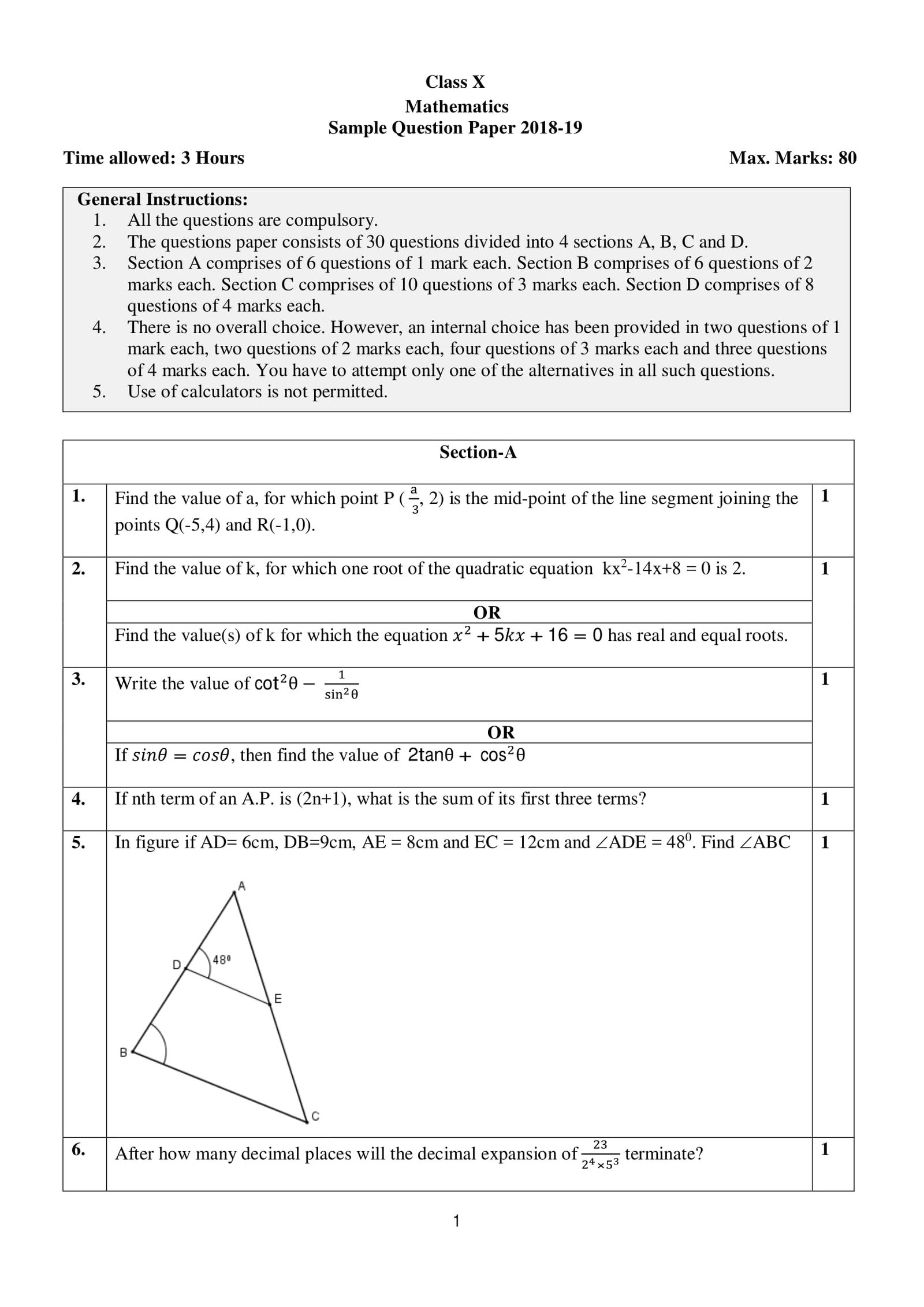 for xat solution 2018 with Class AnswersMarking Maths Solved CBSE Paper 10