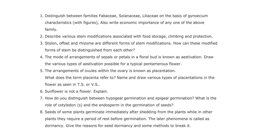 Important Questions For Class 11 Biology Chapter 5 Morphology of Flowering Plants