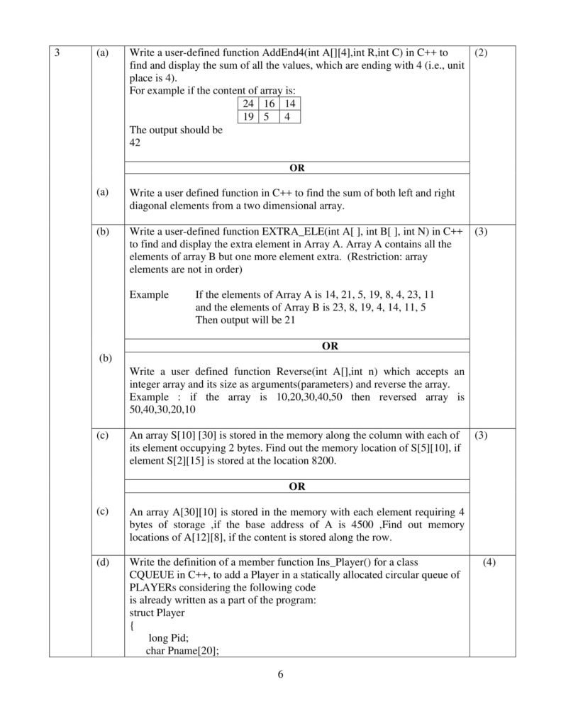 Computer Science Class 12 Cbse Solved Sample Papers