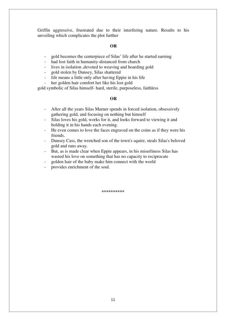 English Core Class 12 Marking Scheme, Solved Paper with answers PDF Download 2018-19