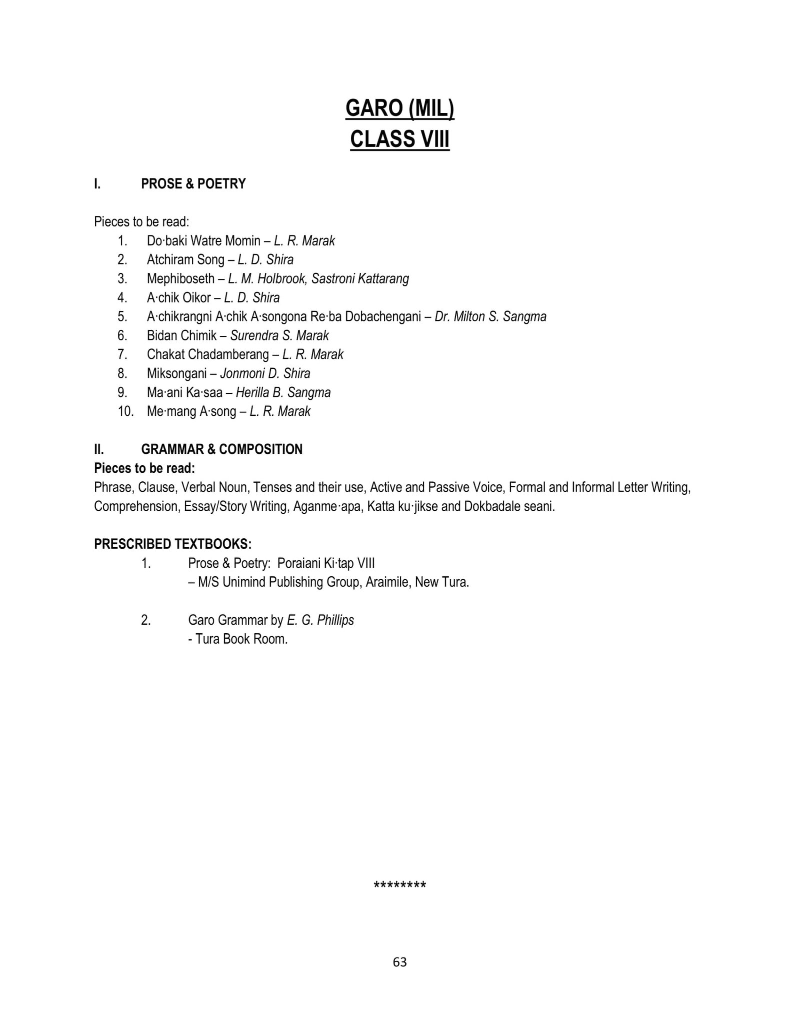 MBOSE Syllabus Class 7, 8 - Meghalaya Board Syllabus VII, VIII PDF ...