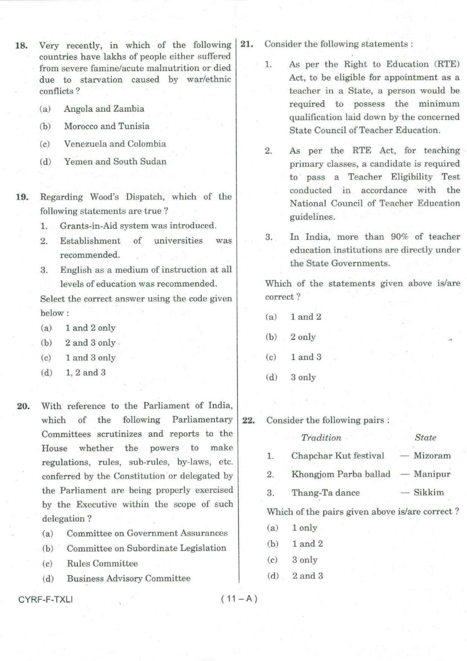 IAS Preliminary Question Papers General Studies 1 2018 UPSC Civil Services Exam GS 1 PDF Download