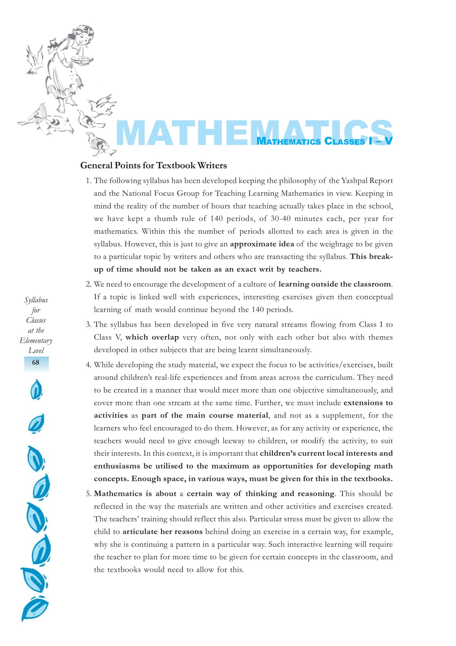 New ncert cbse syllabus for maths class 1 2 3 4 5