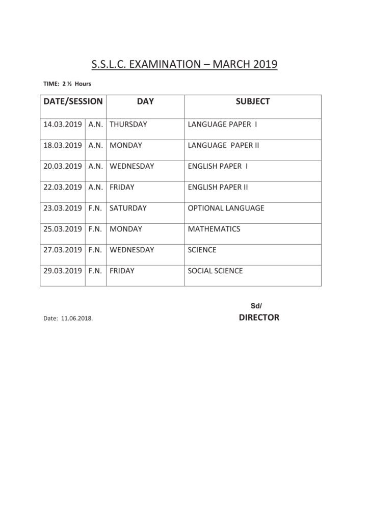 TN Board HSE 1st, 2nd Year Time Table 2019, dge.tn.gov.in Old & New Pattern