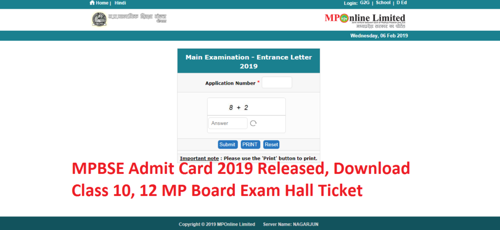 MPBSE Admit Card 2019 Released, Download Class 10, 12 MP Board Exam Hall Ticket