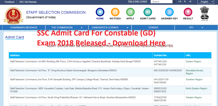SSC - SSC Admit Card - NCERT Books, Solutions, CBSE Online, Guide ...