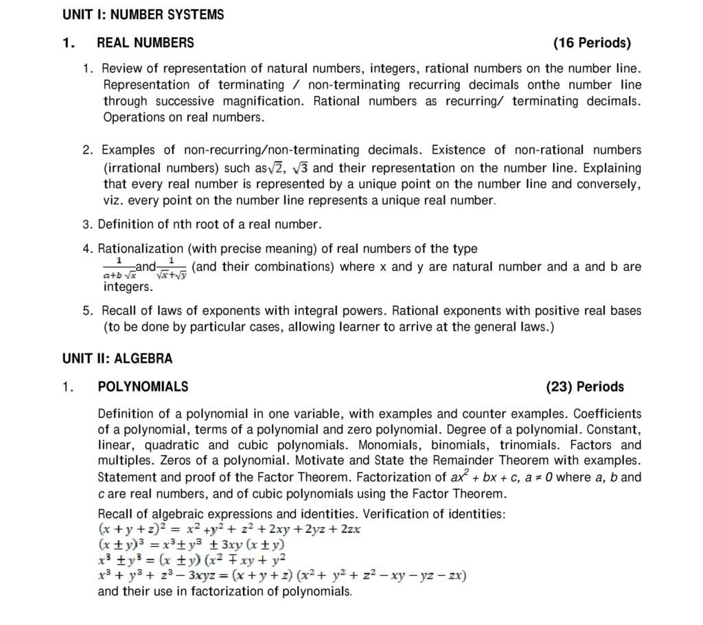 08 result class 2019 exam Syllabus  Maths 10 20 9 Class 2019 CBSE