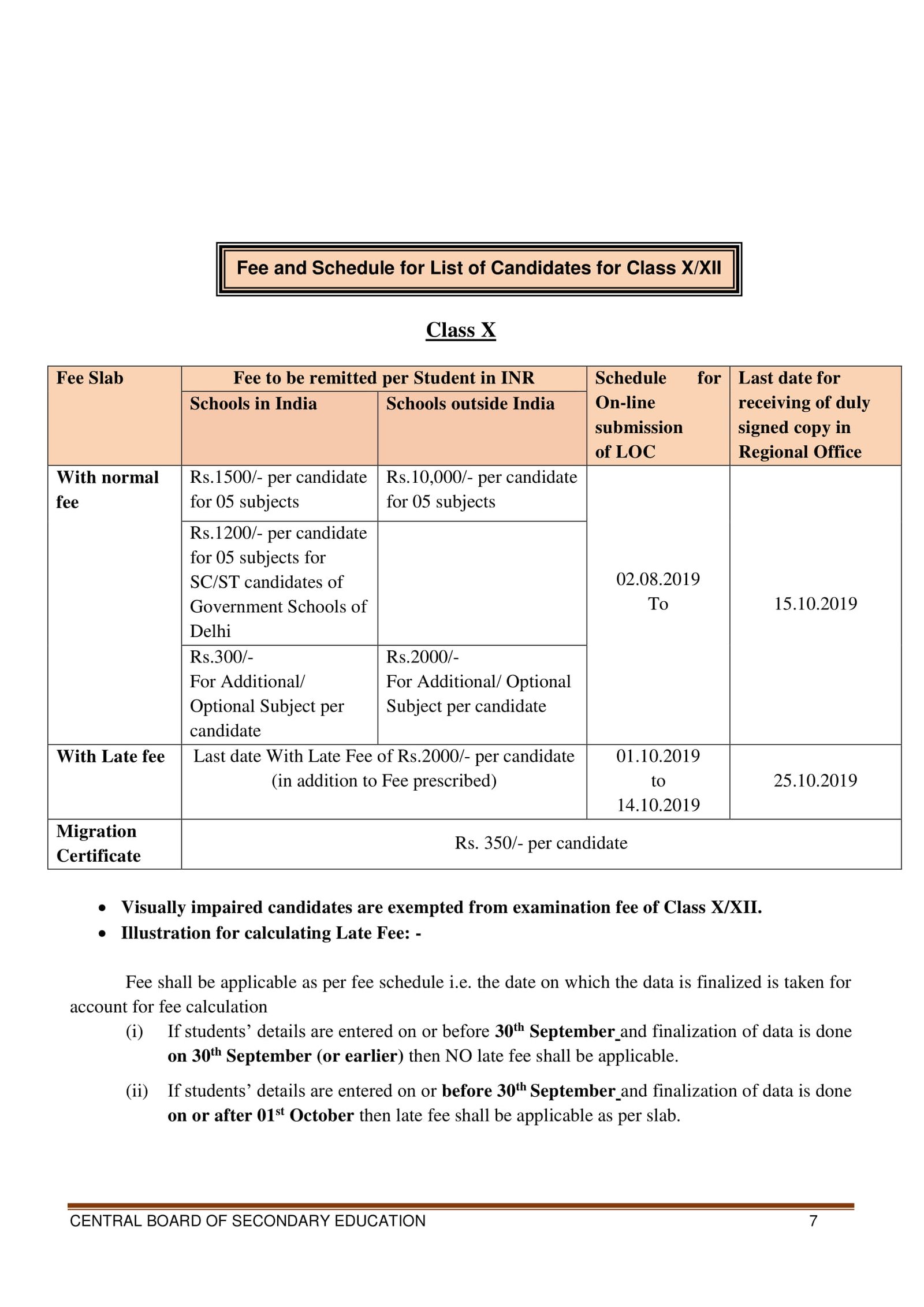 Cbse Board Registration For Class 10 12 2020 Online Loc 2019 2020 X Xii