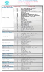 Cbse Class 12 Datesheet For Board Exams 2020 Cbse Online Guide