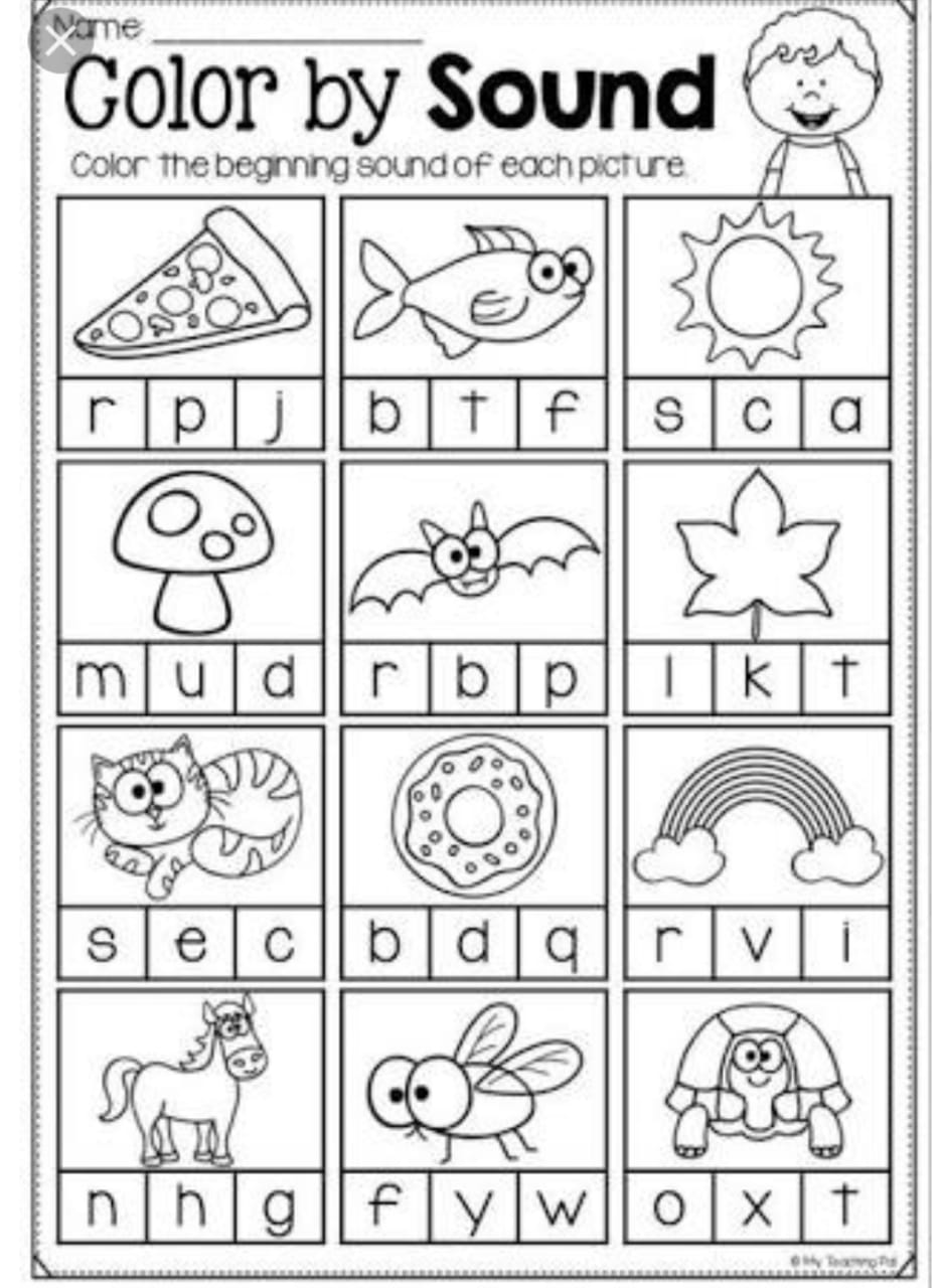 English Worksheets For Pre Primary