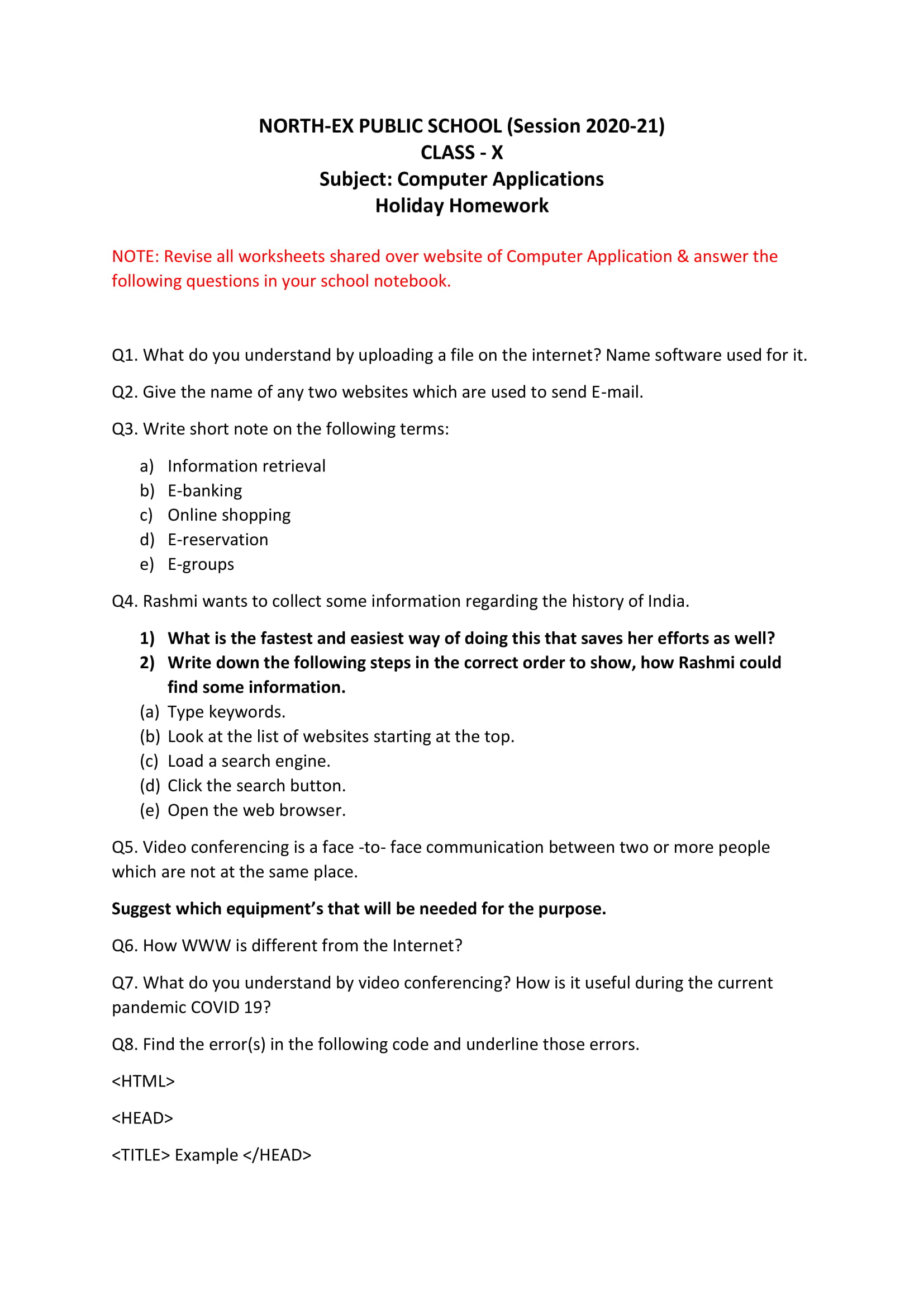 class 10 holiday homework english
