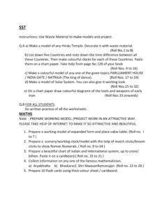 Summer Vacation Holiday Homework for Class 6
