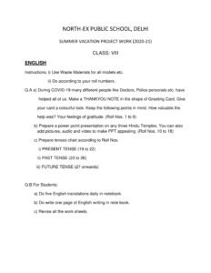 Summer Vacation Holiday Homework Class Nursery, LKG, UKG, 1, 2, 3, 4, 5